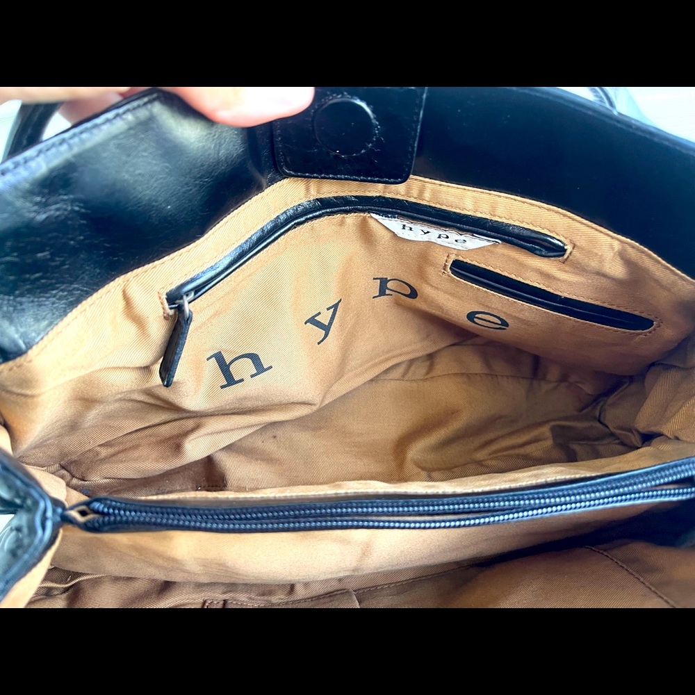 Hype Black Quilted Leather Hand Bag. - Picture 5 of 6